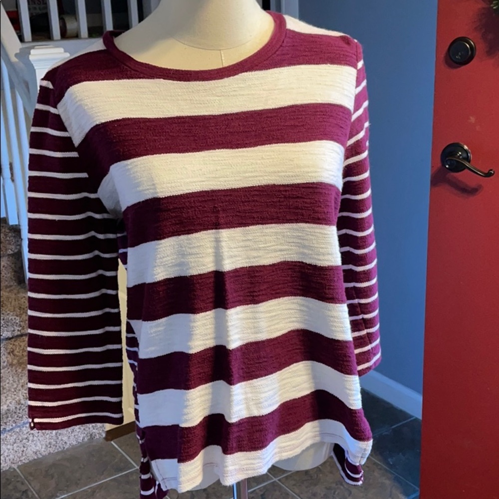 Striped top.